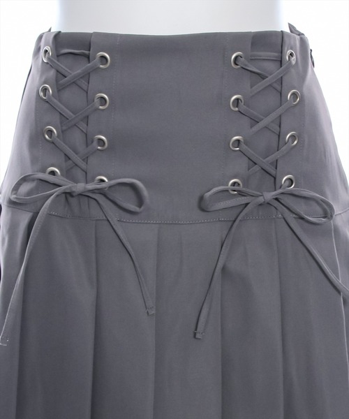 clear（クリア）の「サイドリボンハーフプリーツミニスカート（スカート・レディース・チャコールグレー/ブラック・S/M）」の10枚目の写真