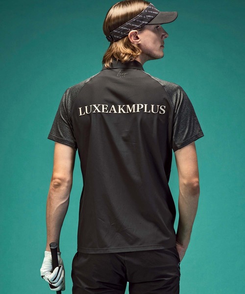 LUXEAKMPLUS(リュクスエイケイエムプラス)の「LUXEAKMPLUS(リュクスエイケイエムプラス)ゴルフ 配色バックロゴ半袖ポロシャツ(ポロシャツ・メンズ・ブラック/ホワイト・S/M/L/XL/XXL)」の4枚目の写真