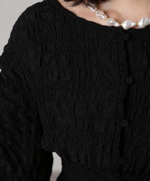 FREE'S MART（フリーズマート）の「前後2WAYぽこぽこブラウスカーディガン（カーディガン/ボレロ・レディース・ライトグリーン/ホワイト/ブラック・FREE）」の12枚目の写真