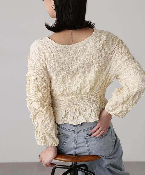 FREE'S MART（フリーズマート）の「前後2WAYぽこぽこブラウスカーディガン（カーディガン/ボレロ・レディース・ライトグリーン/ホワイト/ブラック・FREE）」の22枚目の写真