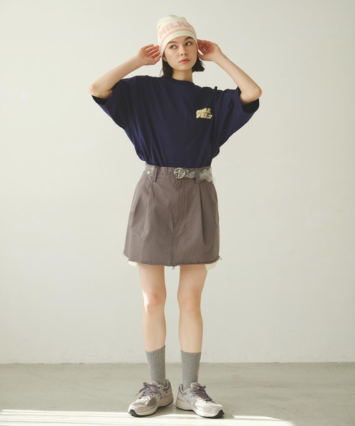 MILKFED.（ミルクフェド）の「LOGO JACQUARD KNIT CAP（ニットキャップ/ビーニー・レディース・ブラック/オフホワイト/レッド・ONE SIZE）」の16枚目の写真