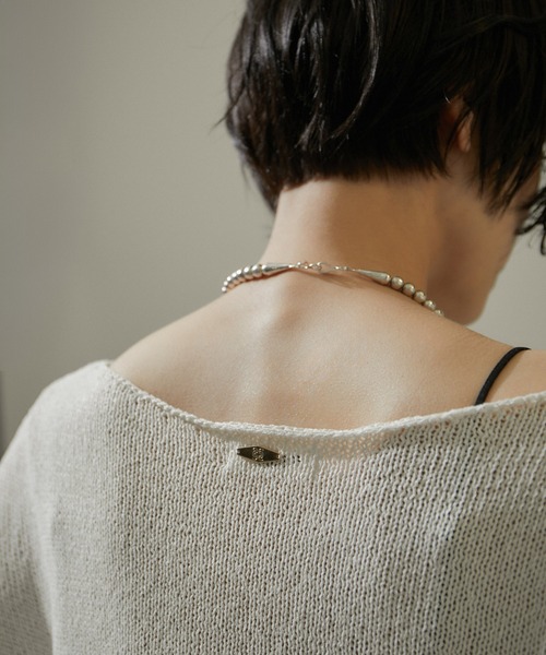 SALON adam et rope'（サロン アダム エ ロペ）の「ペーパーヤーンクロップドプルオーバー【吸水速乾・洗える】（ニット/セーター・レディース・ブラック/ブルー/オフホワイト・FREE）」の21枚目の写真