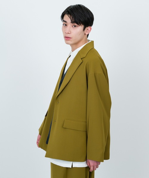 JUNRED（ジュンレッド）の「セットアップ対応 / ドレープダブルクロスオーバージャケット（テーラードジャケット・メンズ・ミント/ブラック/グリーン系その他2・S/L/M）」の10枚目の写真