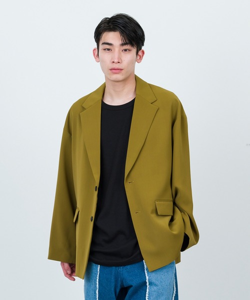 JUNRED（ジュンレッド）の「セットアップ対応 / ドレープダブルクロスオーバージャケット（テーラードジャケット・メンズ・ミント/ブラック/グリーン系その他2・S/L/M）」の11枚目の写真