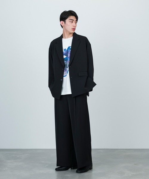 JUNRED（ジュンレッド）の「セットアップ対応 / ドレープダブルクロスオーバージャケット（テーラードジャケット・メンズ・ミント/ブラック/グリーン系その他2・S/L/M）」の15枚目の写真