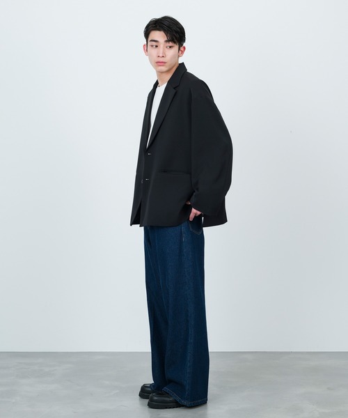 JUNRED（ジュンレッド）の「セットアップ対応 / ドレープダブルクロスオーバージャケット（テーラードジャケット・メンズ・ミント/ブラック/グリーン系その他2・S/L/M）」の16枚目の写真