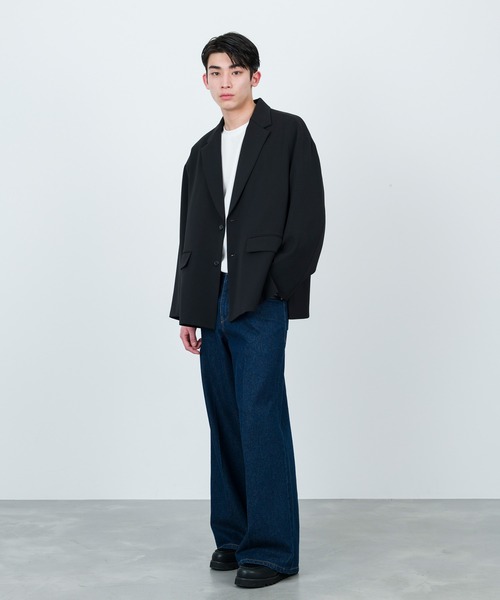 JUNRED（ジュンレッド）の「セットアップ対応 / ドレープダブルクロスオーバージャケット（テーラードジャケット・メンズ・ミント/ブラック/グリーン系その他2・S/L/M）」の17枚目の写真