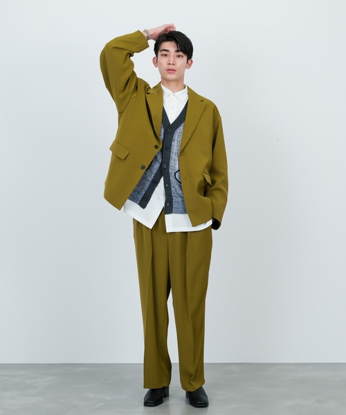 JUNRED（ジュンレッド）の「セットアップ対応 / ドレープダブルクロスオーバージャケット（テーラードジャケット・メンズ・ミント/ブラック/グリーン系その他2・S/L/M）」の22枚目の写真