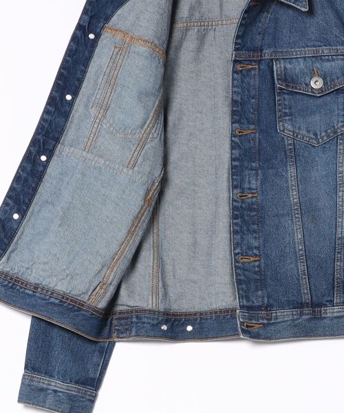 BENETTON (UNITED COLORS OF BENETTON)（ベネトンユナイテッドカラーズオブベネトン）の「リサイクルコットン20%デニムジャケット（デニムジャケット・メンズ・インディゴブルー・SMALL/MEDIUM/LARGE）」の3枚目の写真