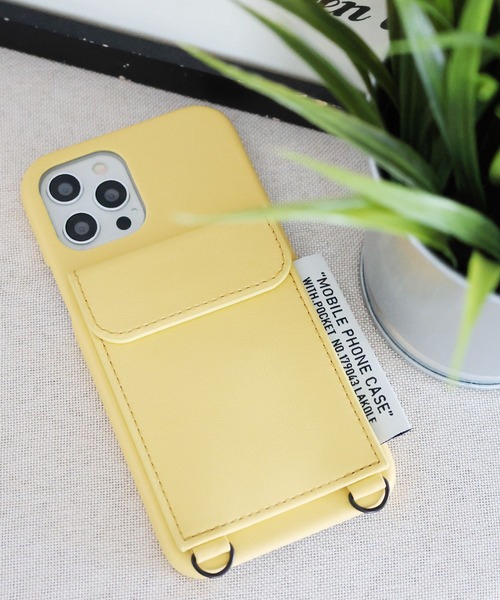 LAKOLE（ラコレ）の「ポケット付きPUレザーiPhoneケース / 110386（スマホケース/カバー・レディース・ホワイト/イエロー/その他1・X-SMALL/SMALL）」の3枚目の写真