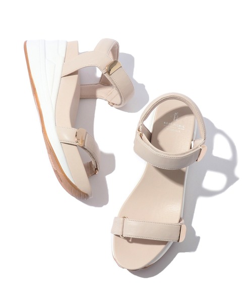 ROPE' PICNIC（ロペピクニック）の「ウェッジソールスニーカーサンダル（サンダル・レディース・ブラック/キナリ・S/M/L）」の4枚目の写真