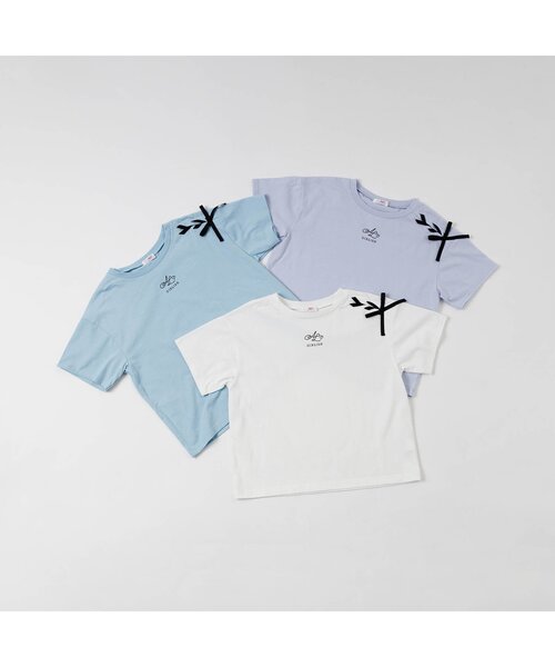 algy（アルジー）の「レースアップロゴT（Tシャツ/カットソー・キッズ・オフホワイト/サックスブルー/ラベンダー・XXX-SMALL/SMALL/MEDIUM/X-SMALL/XX-SMALL）」の15枚目の写真