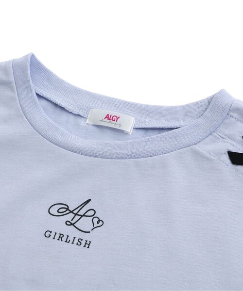 algy（アルジー）の「レースアップロゴT（Tシャツ/カットソー・キッズ・オフホワイト/サックスブルー/ラベンダー・XXX-SMALL/SMALL/MEDIUM/X-SMALL/XX-SMALL）」の7枚目の写真