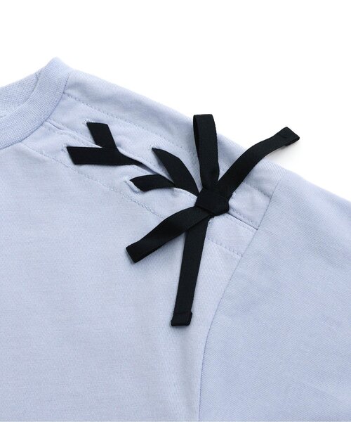 algy（アルジー）の「レースアップロゴT（Tシャツ/カットソー・キッズ・オフホワイト/サックスブルー/ラベンダー・XXX-SMALL/SMALL/MEDIUM/X-SMALL/XX-SMALL）」の5枚目の写真