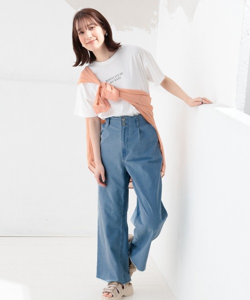 Honeys（ハニーズ）の「デニムワイドパンツ（デニムパンツ・レディース・ホワイト/ライトブルー/ブルー系その他・SS/LL/L/M/S）」の8枚目の写真