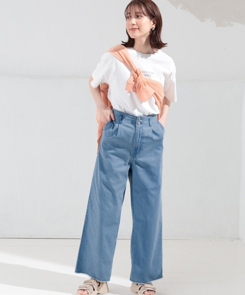 Honeys（ハニーズ）の「デニムワイドパンツ（デニムパンツ・レディース・ホワイト/ライトブルー/ブルー系その他・SS/LL/L/M/S）」の10枚目の写真