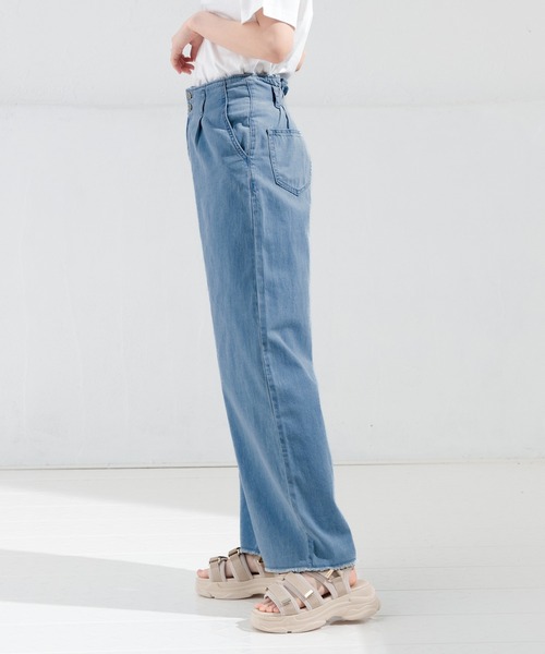 Honeys（ハニーズ）の「デニムワイドパンツ（デニムパンツ・レディース・ホワイト/ライトブルー/ブルー系その他・SS/LL/L/M/S）」の15枚目の写真