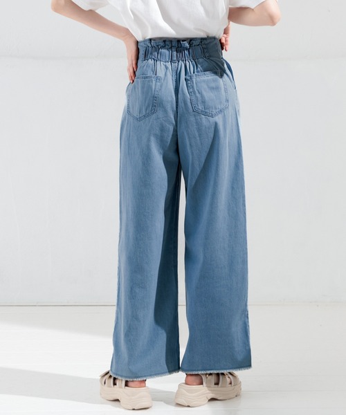 Honeys（ハニーズ）の「デニムワイドパンツ（デニムパンツ・レディース・ホワイト/ライトブルー/ブルー系その他・SS/LL/L/M/S）」の16枚目の写真