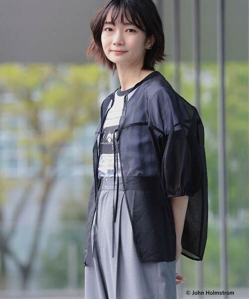 Ray BEAMS（レイビームス）の「Ray BEAMS / オーガンジー パフスリーブ ブラウス（シャツ/ブラウス・レディース・サックスブルー/ブラック/ベージュ・ONE SIZE）」の17枚目の写真