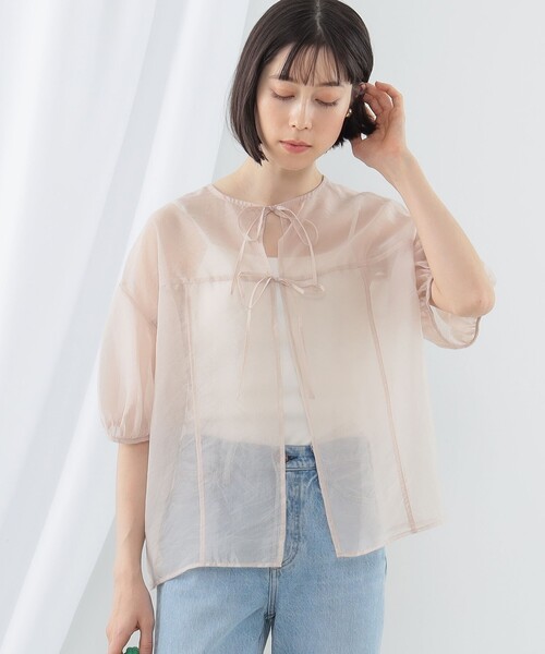 Ray BEAMS（レイビームス）の「Ray BEAMS / オーガンジー パフスリーブ ブラウス（シャツ/ブラウス・レディース・サックスブルー/ブラック/ベージュ・ONE SIZE）」の11枚目の写真