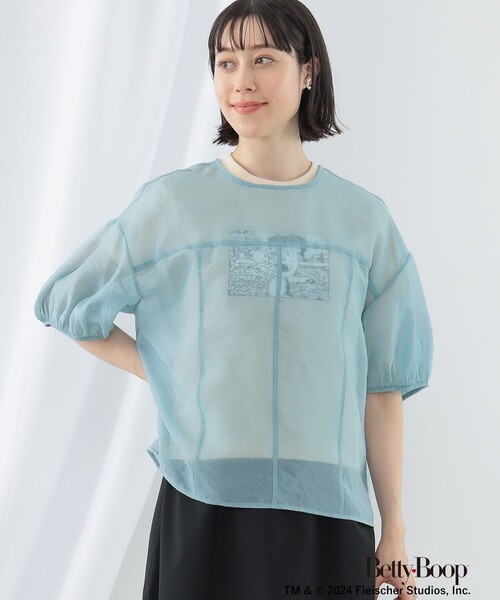 Ray BEAMS（レイビームス）の「Ray BEAMS / オーガンジー パフスリーブ ブラウス（シャツ/ブラウス・レディース・サックスブルー/ブラック/ベージュ・ONE SIZE）」の18枚目の写真