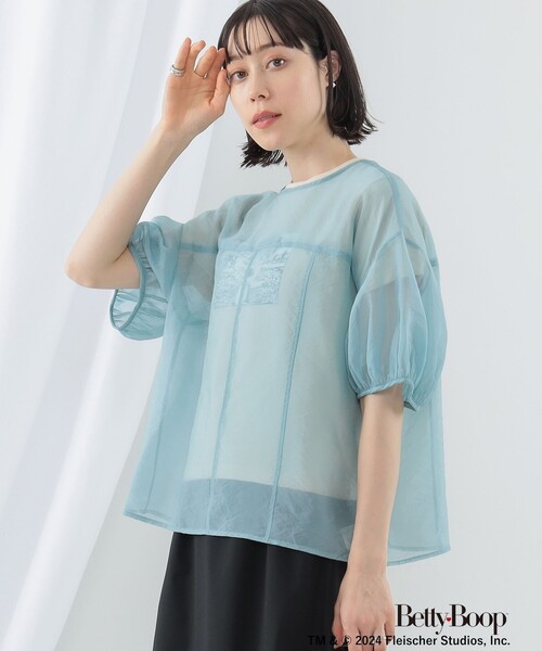 Ray BEAMS（レイビームス）の「Ray BEAMS / オーガンジー パフスリーブ ブラウス（シャツ/ブラウス・レディース・サックスブルー/ブラック/ベージュ・ONE SIZE）」の19枚目の写真