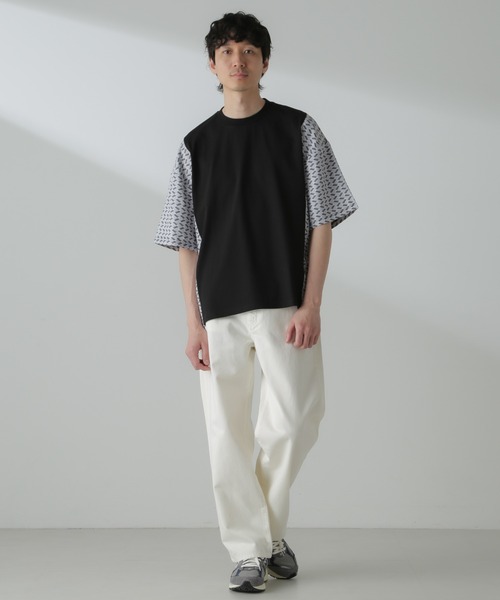 NANO universe（ナノユニバース）の「切り替えパターンTシャツ 半袖(セットアップ可）（Tシャツ/カットソー・メンズ・ネイビー/カーキ/ブラック/グレー・M/L）」の10枚目の写真