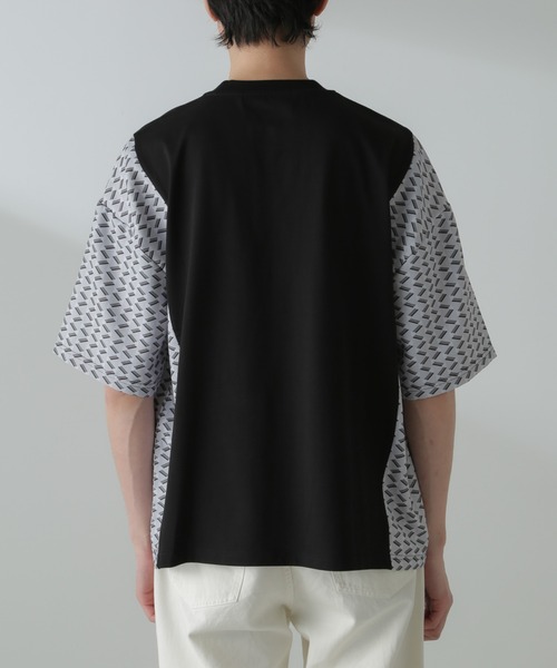 NANO universe（ナノユニバース）の「切り替えパターンTシャツ 半袖(セットアップ可）（Tシャツ/カットソー・メンズ・ネイビー/カーキ/ブラック/グレー・M/L）」の16枚目の写真