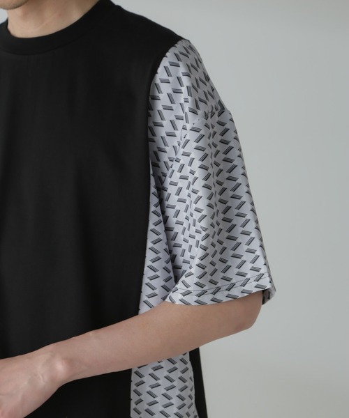 NANO universe（ナノユニバース）の「切り替えパターンTシャツ 半袖(セットアップ可）（Tシャツ/カットソー・メンズ・ネイビー/カーキ/ブラック/グレー・M/L）」の14枚目の写真