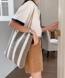 ストライプトートバッグ