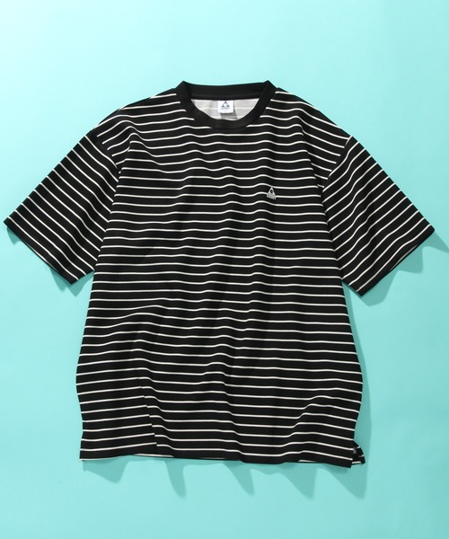 GERRY(ジェリー)の「【GERRY/ジェリー】冷感ポンチ ボーダーサイドスリット ショートスリーブシャツ(Tシャツ/カットソー・メンズ・ホワイト/ブラック・LL/M/L)」の3枚目の写真
