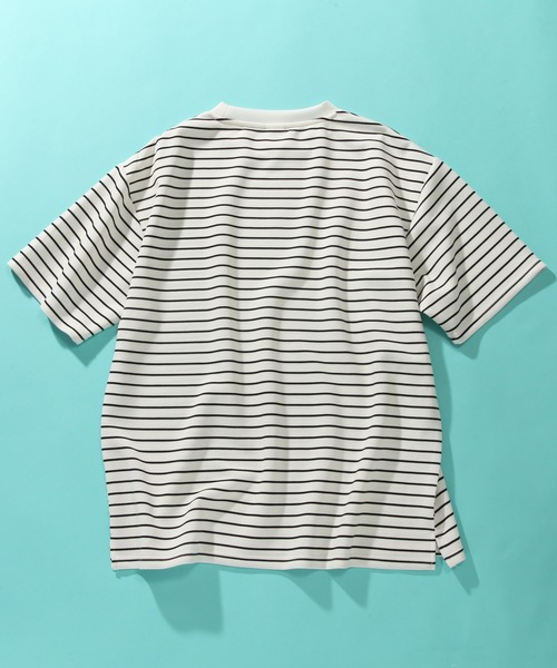 GERRY(ジェリー)の「【GERRY/ジェリー】冷感ポンチ ボーダーサイドスリット ショートスリーブシャツ(Tシャツ/カットソー・メンズ・ホワイト/ブラック・LL/M/L)」の6枚目の写真