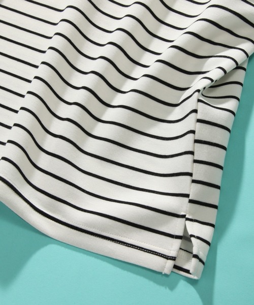 GERRY(ジェリー)の「【GERRY/ジェリー】冷感ポンチ ボーダーサイドスリット ショートスリーブシャツ(Tシャツ/カットソー・メンズ・ホワイト/ブラック・LL/M/L)」の9枚目の写真