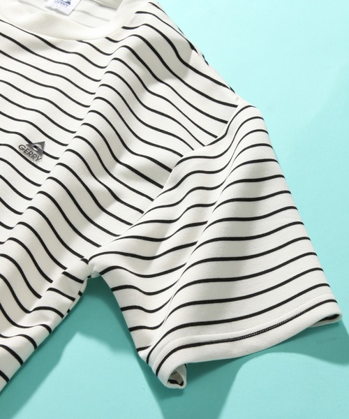 GERRY(ジェリー)の「【GERRY/ジェリー】冷感ポンチ ボーダーサイドスリット ショートスリーブシャツ(Tシャツ/カットソー・メンズ・ホワイト/ブラック・LL/M/L)」の10枚目の写真