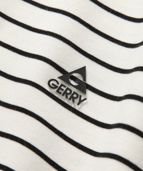 GERRY(ジェリー)の「【GERRY/ジェリー】冷感ポンチ ボーダーサイドスリット ショートスリーブシャツ(Tシャツ/カットソー・メンズ・ホワイト/ブラック・LL/M/L)」の8枚目の写真