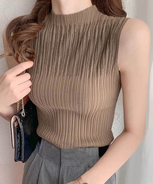 Miniministore（ミニミニストア）の「タンクトップ プチハイネック レディース（タンクトップ・レディース・グレー/イエロー/モカ/ライトピンク/ホワイト/ブラック・FREE）」の20枚目の写真