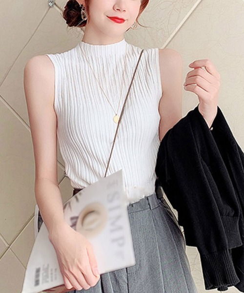 Miniministore（ミニミニストア）の「タンクトップ プチハイネック レディース（タンクトップ・レディース・グレー/イエロー/モカ/ライトピンク/ホワイト/ブラック・FREE）」の21枚目の写真