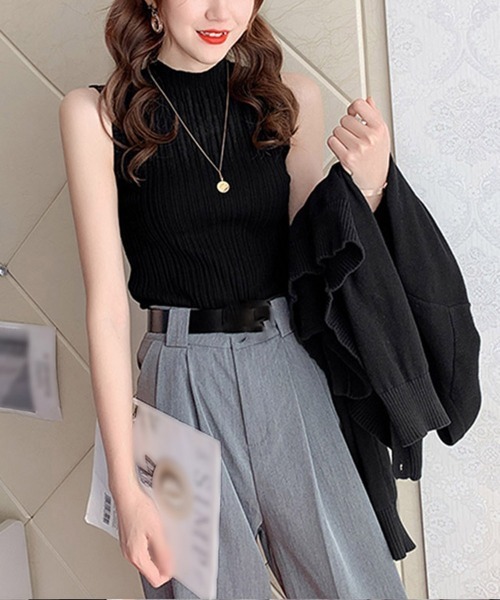 Miniministore（ミニミニストア）の「タンクトップ プチハイネック レディース（タンクトップ・レディース・グレー/イエロー/モカ/ライトピンク/ホワイト/ブラック・FREE）」の17枚目の写真