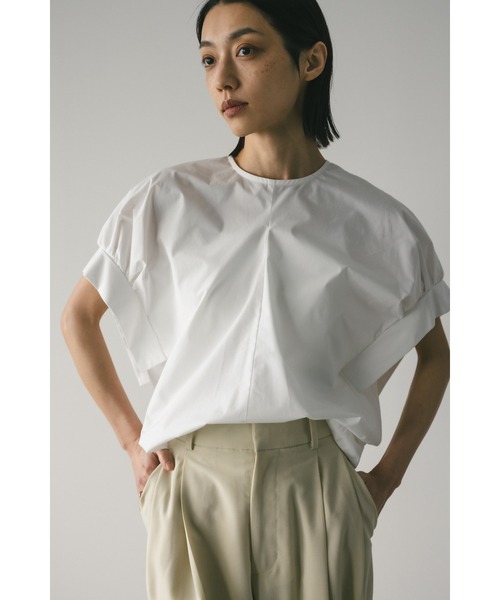 STYLEMIXER（スタイルミキサー）の「ギャザーカフブラウス（シャツ/ブラウス・レディース・ブラック/サックスブルー/ホワイト・FREE）」の2枚目の写真