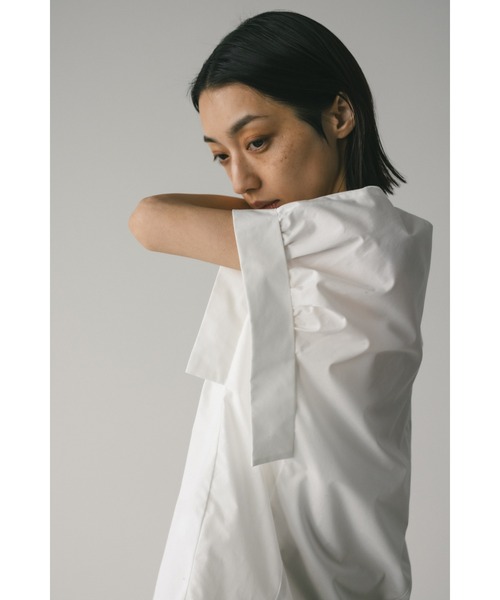 STYLEMIXER（スタイルミキサー）の「ギャザーカフブラウス（シャツ/ブラウス・レディース・ブラック/サックスブルー/ホワイト・FREE）」の12枚目の写真