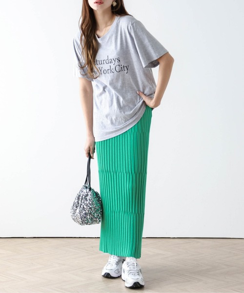 AMELY（エミリー）の「リブニットタイトスカート（スカート・レディース・ブラック/ブルー/ベージュ/オレンジ/ピンク/ライム/グリーン/ライトグリーン系/ブルー系その他/ブラウン系その他/グレー系その他/グリーン系その他/パープル系その他/ベージュ系その他/ブラック系その他・フリー）」の9枚目の写真