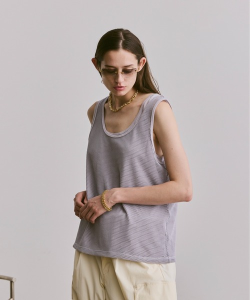 sleeveless cut and sewn (mesh)/ノースリーブカットソー
