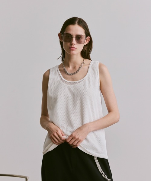 soerte（ソエルテ）の「sleeveless cut and sewn (mesh)/ノースリーブカットソー（メッシュ）（タンクトップ・メンズ・グレー/ブラック/ホワイト・2/1/3）」の5枚目の写真