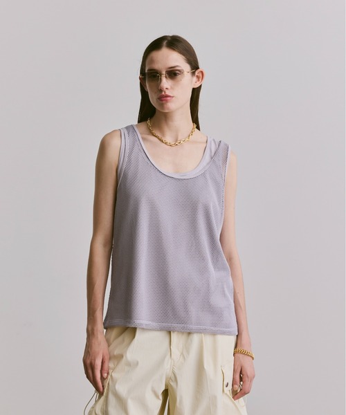 soerte（ソエルテ）の「sleeveless cut and sewn (mesh)/ノースリーブカットソー（メッシュ）（タンクトップ・メンズ・グレー/ブラック/ホワイト・2/1/3）」の9枚目の写真