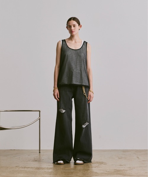 soerte（ソエルテ）の「sleeveless cut and sewn (mesh)/ノースリーブカットソー（メッシュ）（タンクトップ・メンズ・グレー/ブラック/ホワイト・2/1/3）」の17枚目の写真