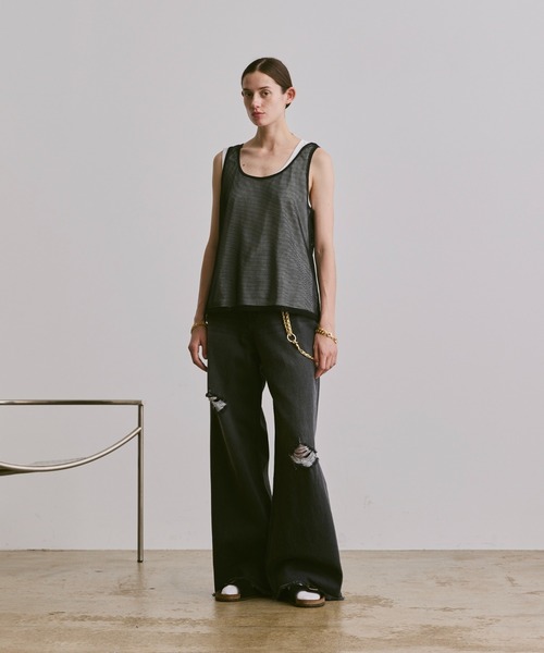 soerte（ソエルテ）の「sleeveless cut and sewn (mesh)/ノースリーブカットソー（メッシュ）（タンクトップ・メンズ・グレー/ブラック/ホワイト・2/1/3）」の18枚目の写真