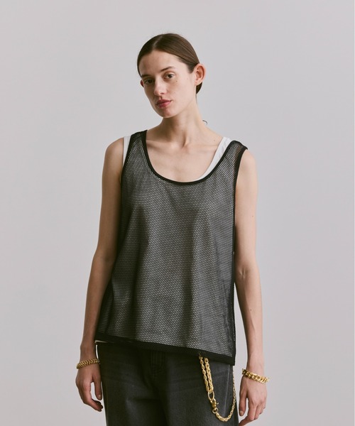 soerte（ソエルテ）の「sleeveless cut and sewn (mesh)/ノースリーブカットソー（メッシュ）（タンクトップ・メンズ・グレー/ブラック/ホワイト・2/1/3）」の15枚目の写真