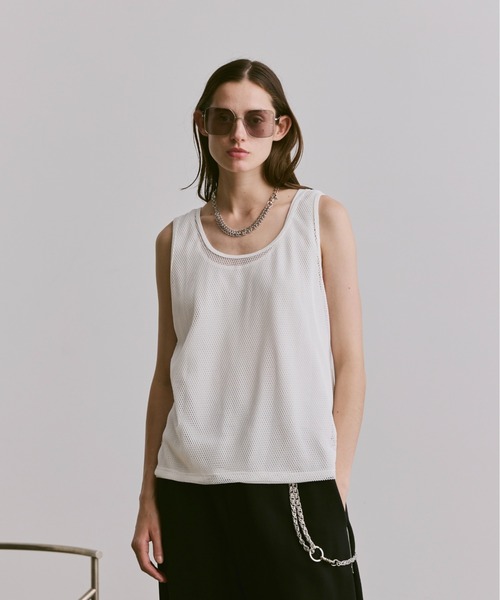 soerte（ソエルテ）の「sleeveless cut and sewn (mesh)/ノースリーブカットソー（メッシュ）（タンクトップ・メンズ・グレー/ブラック/ホワイト・2/1/3）」の4枚目の写真