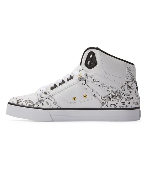 DC SHOES（ディーシーシューズ）の「PURE HIGH-TOP WC SE/DCペイズリー柄ハイカットスニーカー（スニーカー・メンズ・ホワイト×ブラック・26cm/25.5cm/25cm/24.5cm/24cm/23.5cm/23cm/28.5cm/28cm/27.5cm/27cm/26.5cm）」の6枚目の写真
