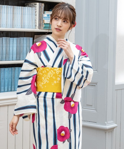 Honeys（ハニーズ）の「浴衣（浴衣・レディース・ホワイト系その他/ネイビー系/ホワイト×レッド/ホワイト×ブルー/ベージュ/ブルー系その他・F）」の3枚目の写真